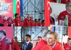 AZİZ SANCAR'IN HAYALİNDEKİ TÜRK DÜNYASI HULUSİ AKAR'A KUCAKLAŞARAK SOHBET ETTİ